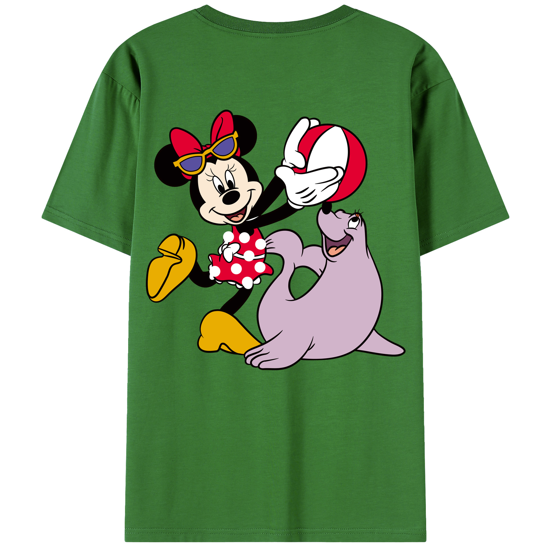 （画像用） ミッキーマウス Mickey Mouse レディース半袖Tシャツ(バックプリント)
